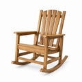 Fauteuil à bascule en bois marron naturel avec accoudoirs, 69 × 87 × 105 cm, style rustique